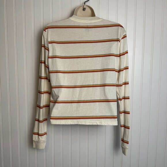 Volcom striped long sleeve crop top womens size XS G10 - Picture 3 of 5